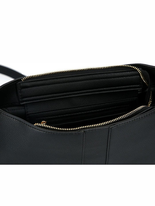 Women's Flap Handbag Made of Artificial Leather Black
