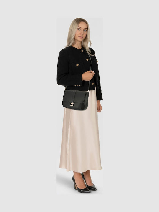 Women's Flap Handbag Made of Artificial Leather Black
