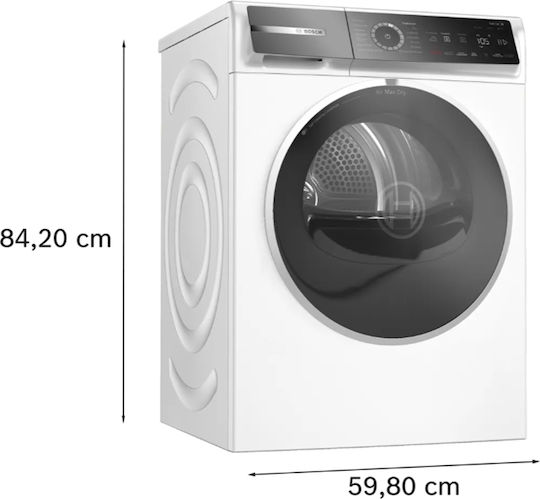Bosch Serie 8 Στεγνωτήριο 9kg με Αντλία Θερμότητας