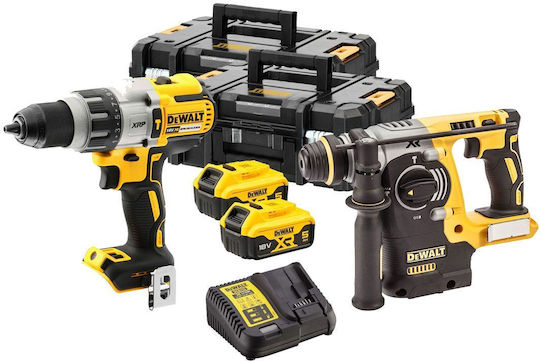 DEWALT DCK229P2T Σετ Δραπανοκατσάβιδο & Πιστολέτο 18V με 2 Μπαταρίες 5Ah και Θήκη