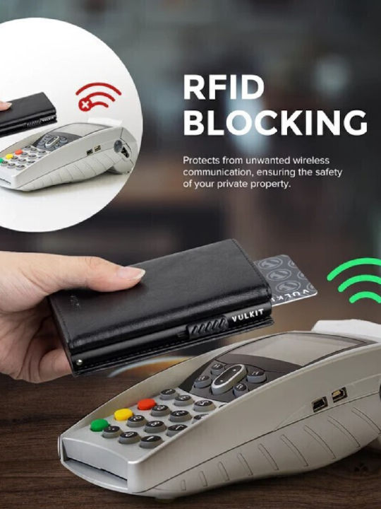 Мъжки Портфейл с RFID и Слайд Механизъм Черен