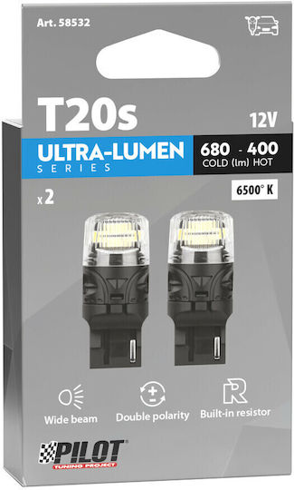 Lampa Lamps Car Ultra-Lumen Series T20 / W21W / W3x16d Canbus LED 6500K Cold White 12V 2pcs
