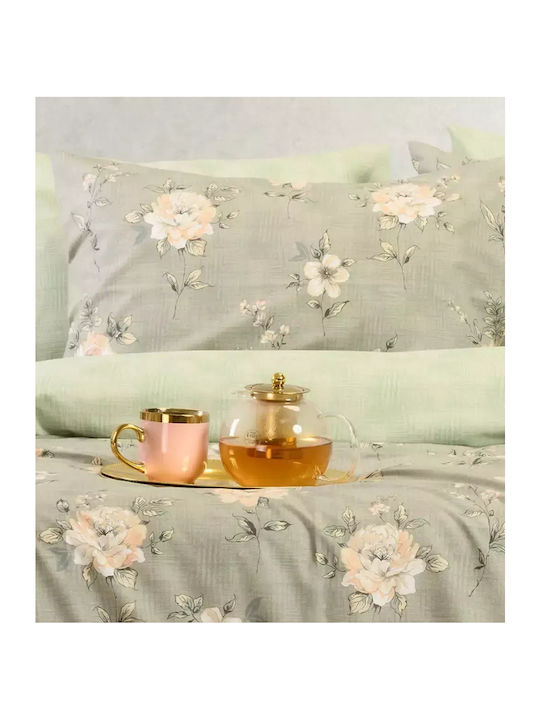 Melinen Сет Чаршафи 235x270см. Gianna Grey/aqua 4бр