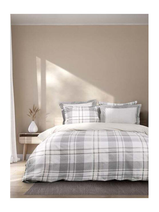 Nima Duvet Cover Set Cotton Single with Pillowcase 160x240 Arthur Grey-beige