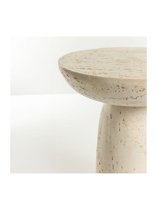 Round Side Table Poros Beige L40xW40xH46.3cm.