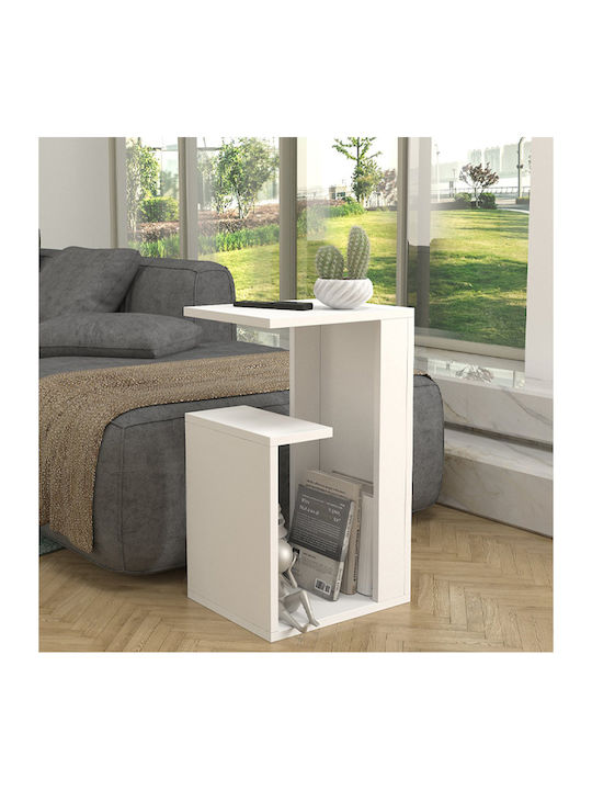 Rectangular Side Coffee Table Rosana Wooden White W35xL29.5xH60cm GP042-0092 1