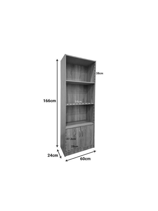 Tekaro Bücherregal Weißer Farbton 60x29x166cm