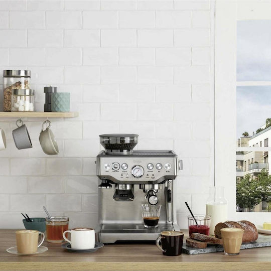 Sage the Barista Express BES875UK Automatic Espresso Coffee Machine 1850W Pressure 15bar with Grinder Silver BES875UK