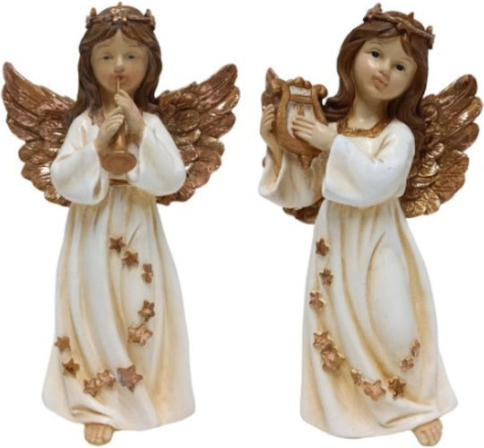 Due esse Christmas Figure Illuminated White Ceramic Cherub 30cm 2 Designs