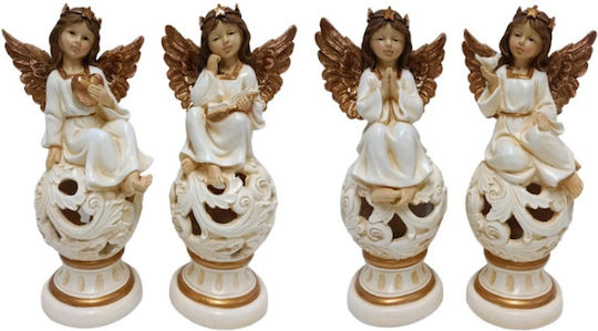 Due esse Christmas Figure Illuminated White Ceramic Cherub 32cm 4 Designs