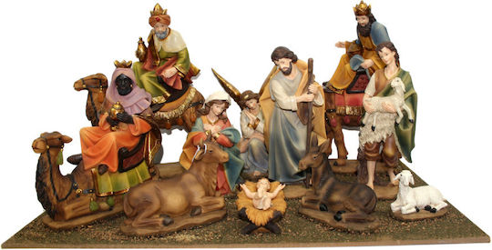 Due esse Christmas Manger Ceramic 11 Figures 20cm