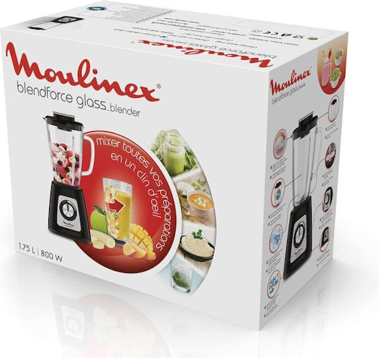 Moulinex Blendforce Μπλέντερ με Γυάλινη Κανάτα 1.75 lt 800W Μαύρο