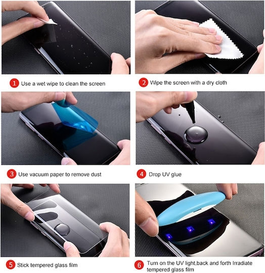 Sticlă Securizată Lichidă UV Lipită Complet Adeziv Galaxy S10 Plus Suport Deblocare Amprentă Digitală