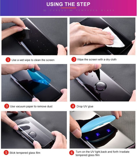 Samsung Galaxy S22 Ultra 5G UV Течност Извит Пълно Лепило Закалено Стъкло Филм