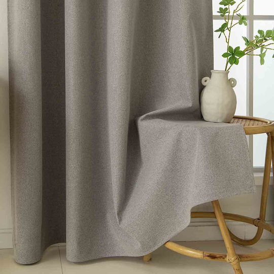 Κουρτίνα Κρίκους 140x270 Black Out Beauty Home Total 8446 Amethyst 100% Πολυέστερ