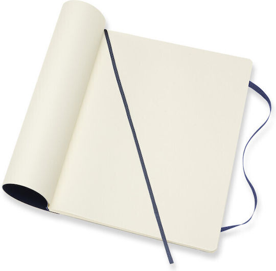 Cover Notizbuch mit leeren Seiten und Gummiband Blau