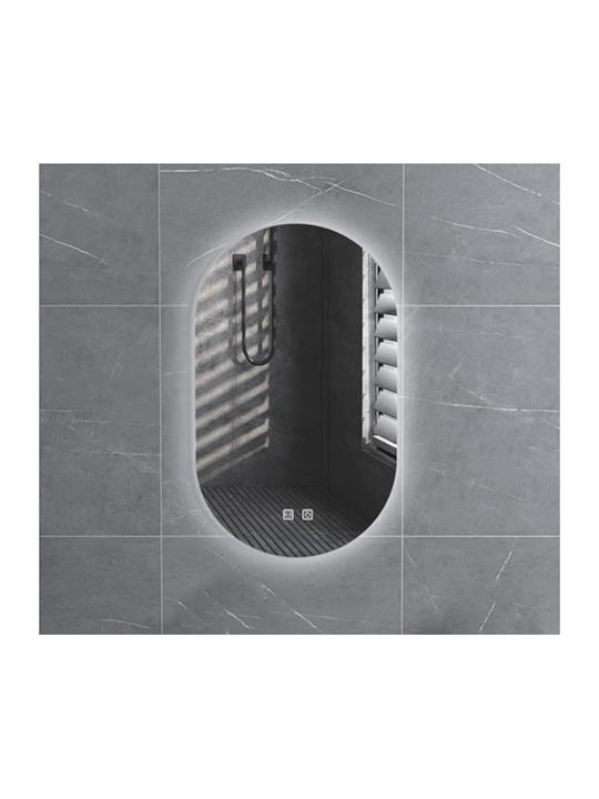 Martin Οβάλ Καθρέπτης Μπάνιου Led 50x80cm