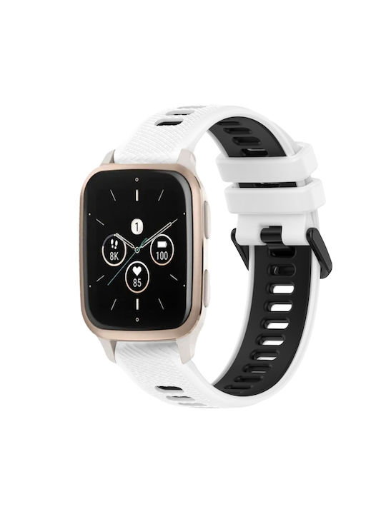 Δίχρωμο Λουράκι Ρολογιού Σιλικόνης Garmin Forerunner Sq2 Music 20mm Λευκό+μαύρο Δίχρωμο Λουράκι Ρολογιού Σιλικόνης Garmin Forerunner Sq2 Music 20mm Λευκό+μαύρο