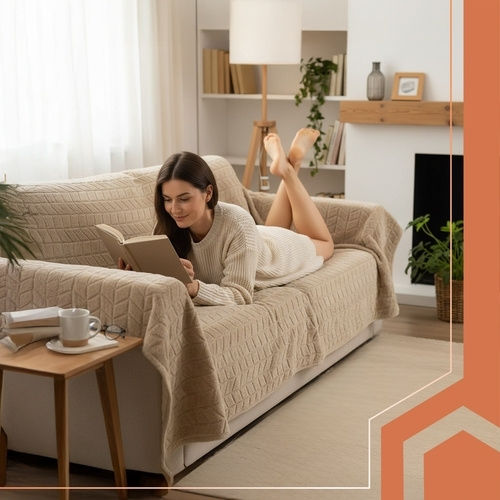 Ruhhy Semi Double Electric Washable Blanket with Timer Beige 120W 130x180cm