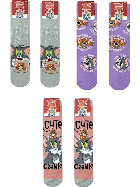 Disney Kids' Socks Tom + & Jerry Gray 3 Pairs