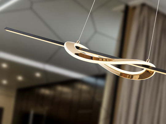 Enora Adjustable Pendant Light Black 120x10x41cm