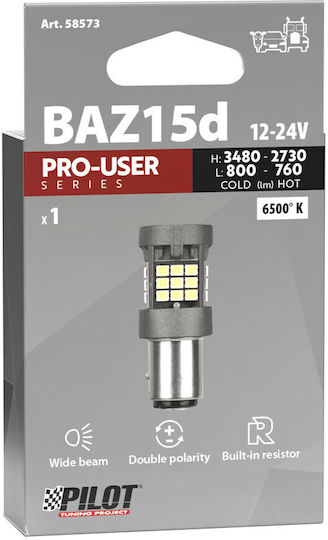 Lampa Lamps Car Pro-User Series BAZ15D / P21/4W Canbus LED 6500K Cold White 12-24V 1pcs