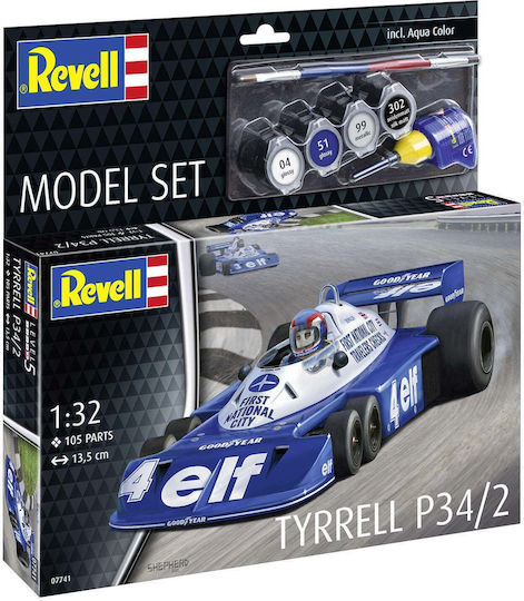 Revell Tyrrell P34/2 6-Rädriges Auto Modellbausatz 1:32 Kunststoff 13,5 cm