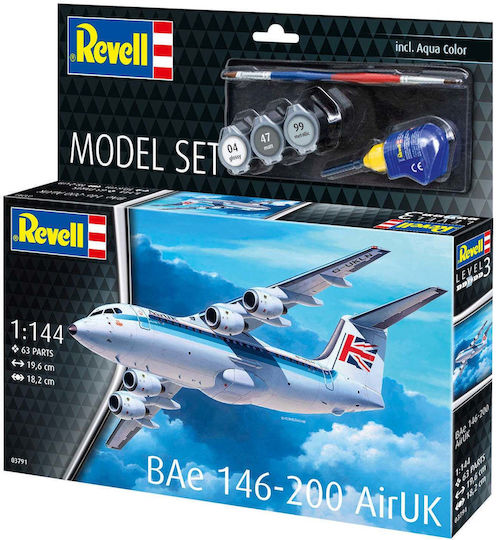Revell Bae 146-200 Rj85 Model Airplane Kit Civil 63 Pieces Fine Details
