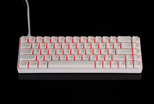 Madlions FIRE 68 Pro Gaming Μηχανικό Πληκτρολόγιο 65% με Magnetic διακόπτες και RGB φωτισμό (Αγγλικό US) Λευκό