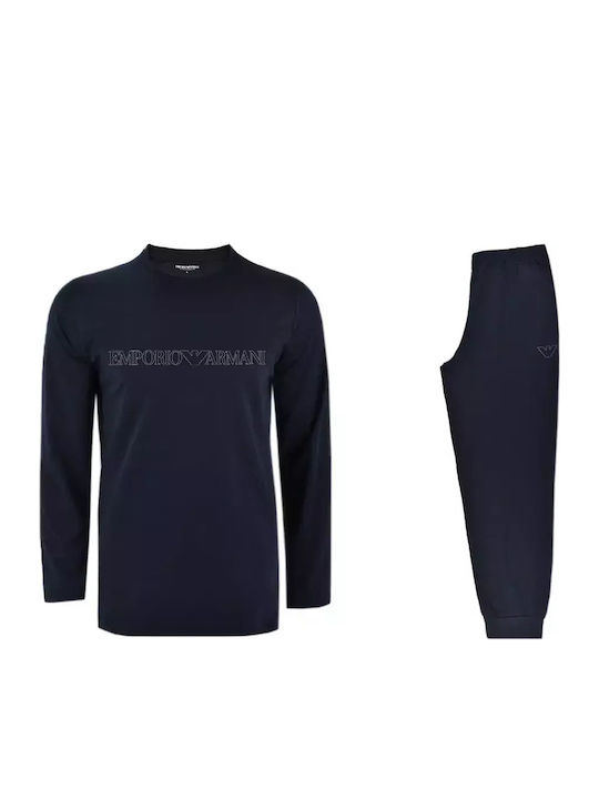 Emporio Armani Men's Winter Pajamas Set Blue