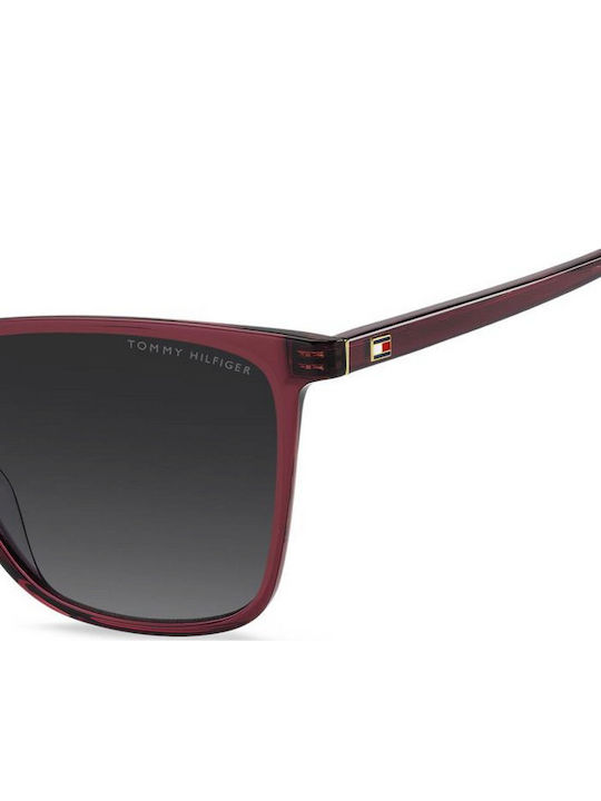 Tommy Hilfiger Women's Sunglasses with Burgundy Plastic Frame and Gray Gradient Lens TH2292/S LHF/9O