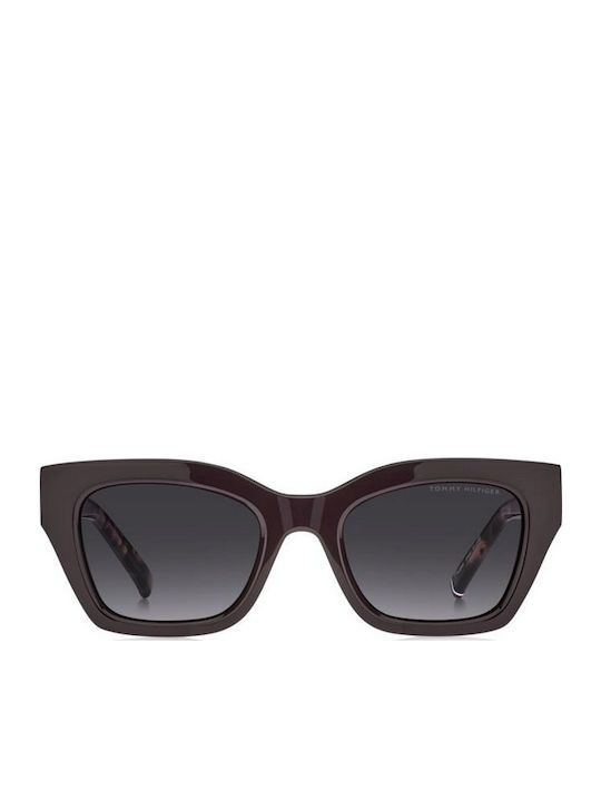 Tommy Hilfiger Women's Sunglasses with Burgundy Plastic Frame and Gray Gradient Lens TH2264/S 0T4/DG