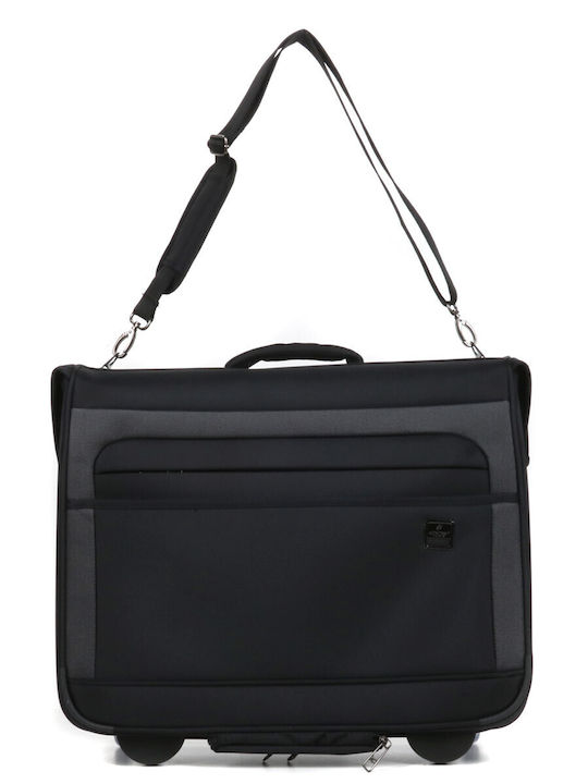 Airtex Paris Cabin Travel Suitcase Black with 4 Wheels Height 50cm