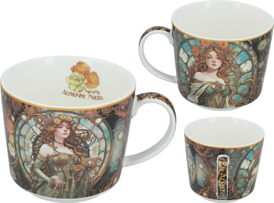 Cup Saucer Inspired By A Mucha's Painting Carmani
