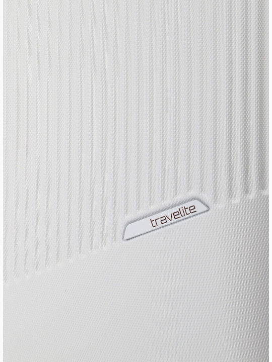 Travelite Bali Große Hartschale Reise Koffer Weiß Cognac mit 4 Räder Höhe 77cm