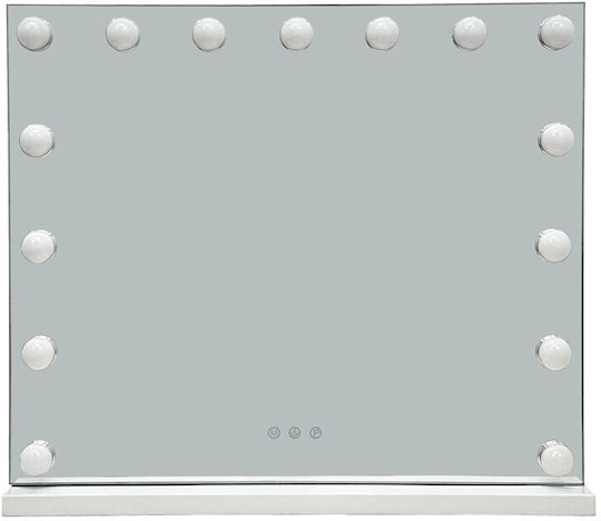 Καθρέπτης Led Hollywood Inart Μέταλλο Λευκό 60x12x52.3εκ Καθρέπτης Led Hollywood Inart Μέταλλο Λευκό 60x12x52.3εκ