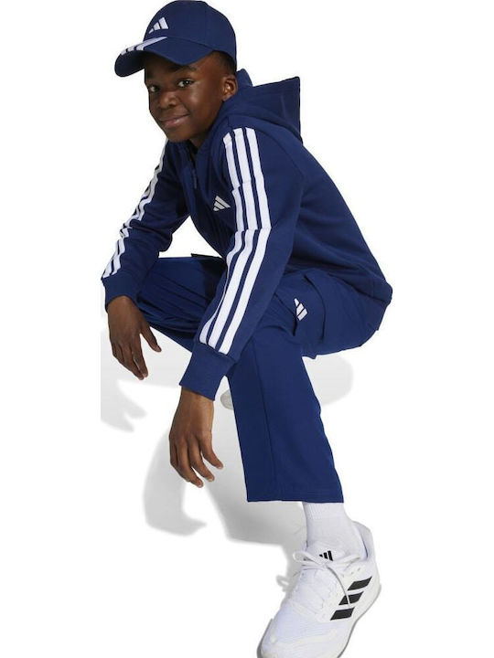Athletic Kids Cardigan Cotton with Hood Blue Essentials