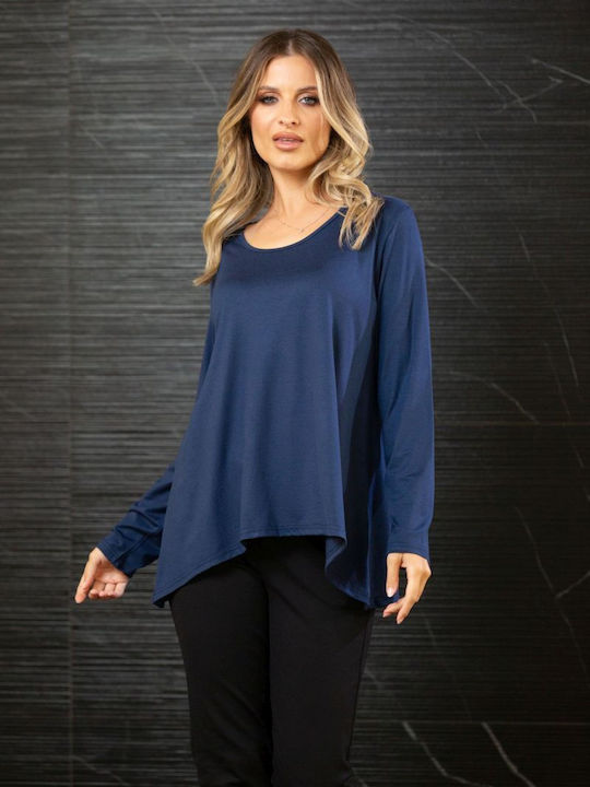Women's Blouse Long Sleeve with V Neckline Beige