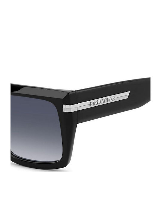 Dsquared2 Men's Sunglasses with Black Plastic Frame and Black Gradient Lens d2-0177s807