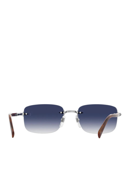 David Beckham Men's Sunglasses with Brown Tartaruga Metal Frame and Blue Lens