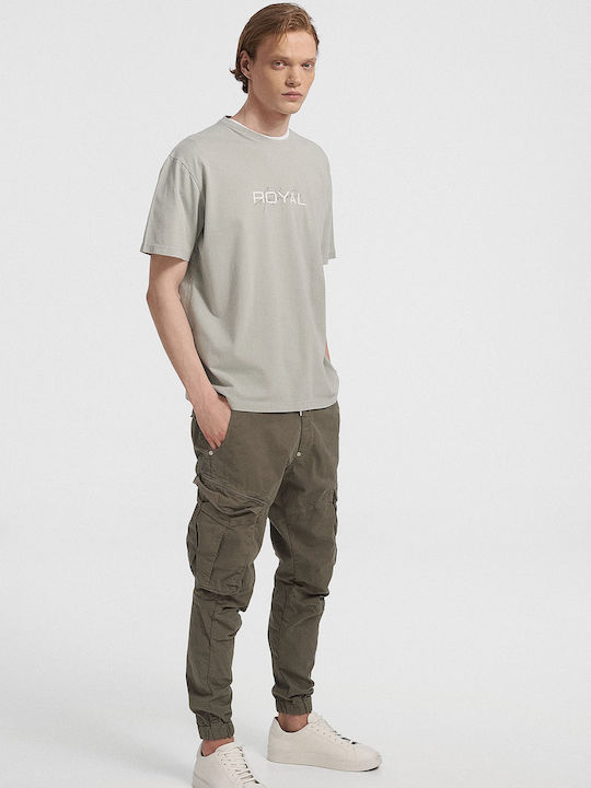 Crotone Elastic Cargo Trousers In Slim Fit Khaki