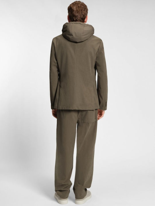 Winter Men’s Suit Jacket with Slim Fit Brown