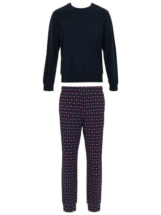 Emporio Armani Men's Winter Pajamas Set Armani Blue