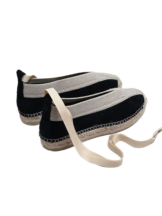 Women's Leather Espadrilles Black