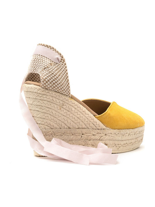 Platforme Dama De Vară Tip Espadrile Galbene