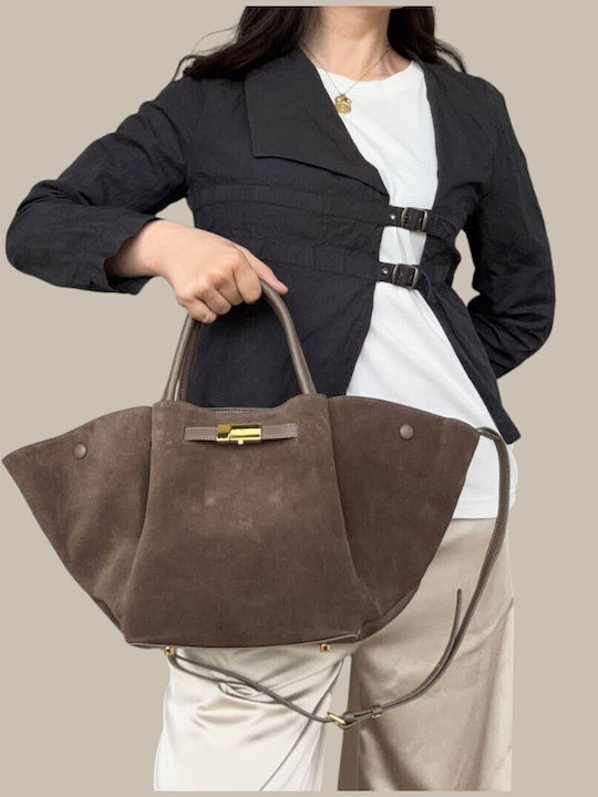 Leather Women's Bag Tote Handbag Brown