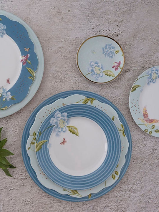 Laura Ashley Seaspray Uni Serving Plate Shallow Porcelain Blue with Diameter 24.5cm