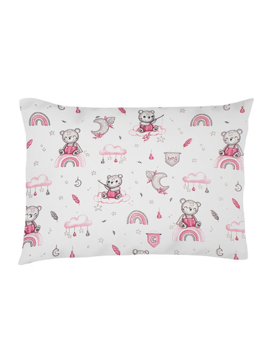 Dimcol Baby Kissenbezug Weiß-Rosa 35x45cm