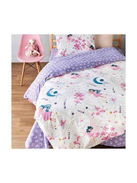 Kentia Sirin Set Kids Duvet Cover Single with Pillowcase Cotton White 165x245cm