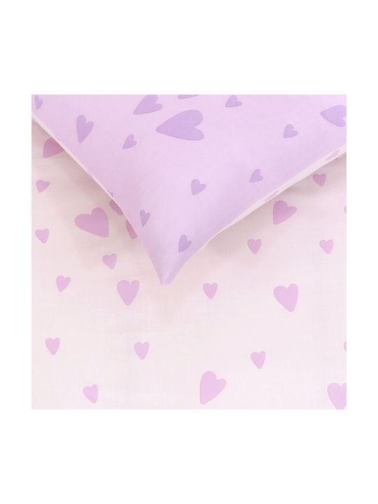 Kocoon Set Kids Duvet Cover Single with Pillowcase Cotton Pink 165x245cm